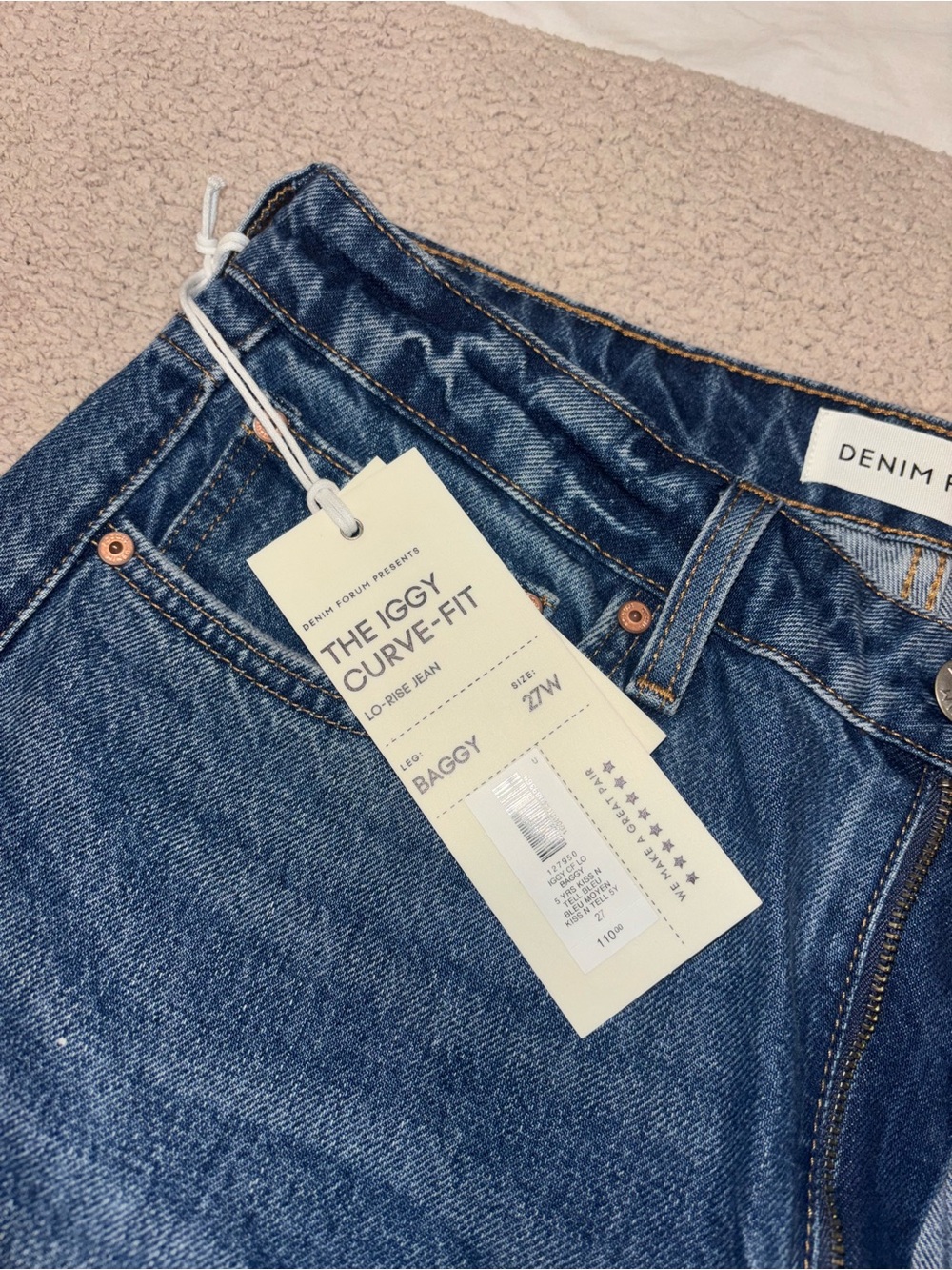 Denim Forum Blue Curved-Fit Baggy Jeans - Picture 3 of 4